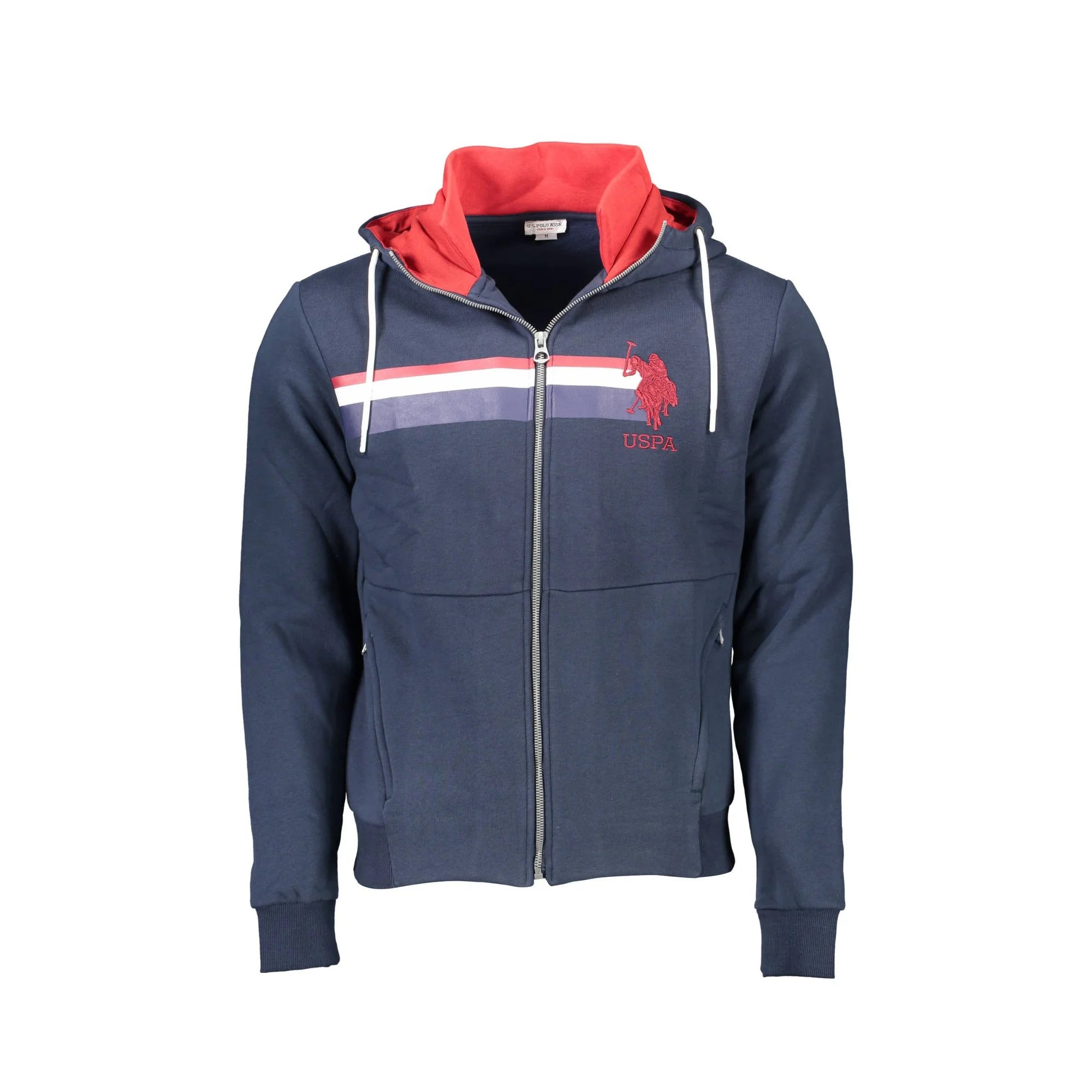 U.S. POLO FELPA CON ZIP UOMO BLU