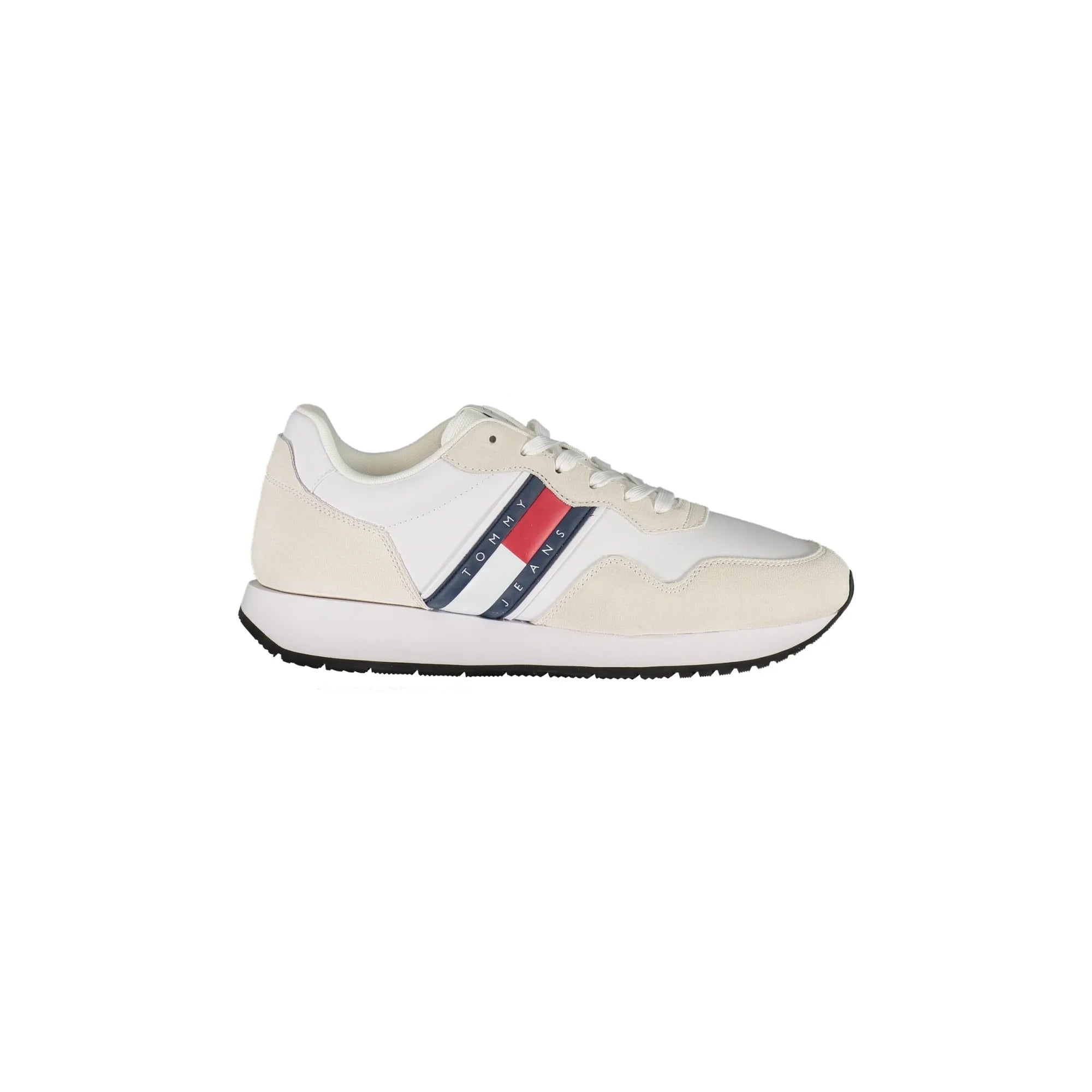 TOMMY HILFIGER Scarpe Sneakers Uomo Bianche con Dettagli a Contrasto Bianco - foto prodotto