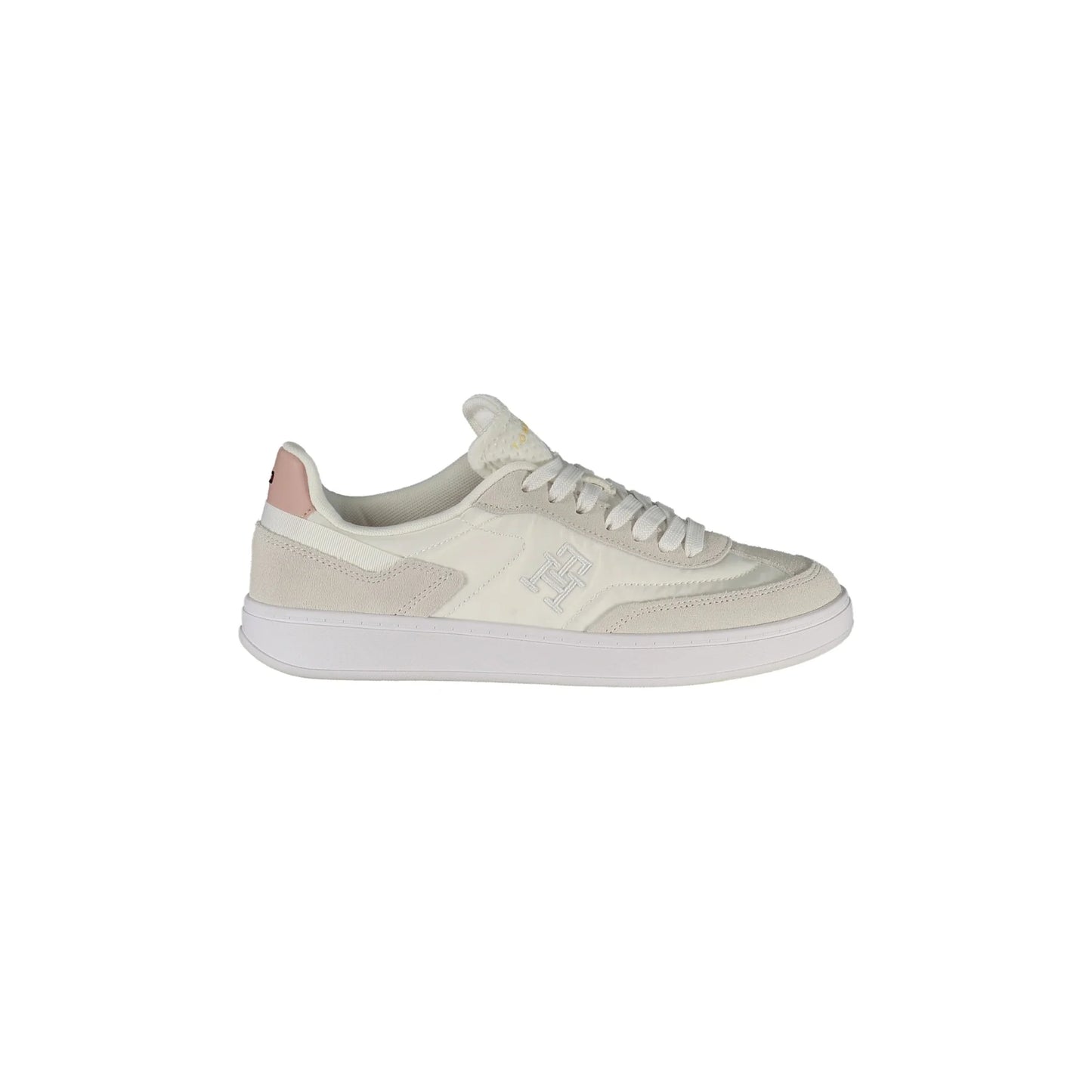TOMMY HILFIGER Scarpe Sneakers Donna Bianche con Dettagli Rosa e Ricamo Bianco - foto prodotto