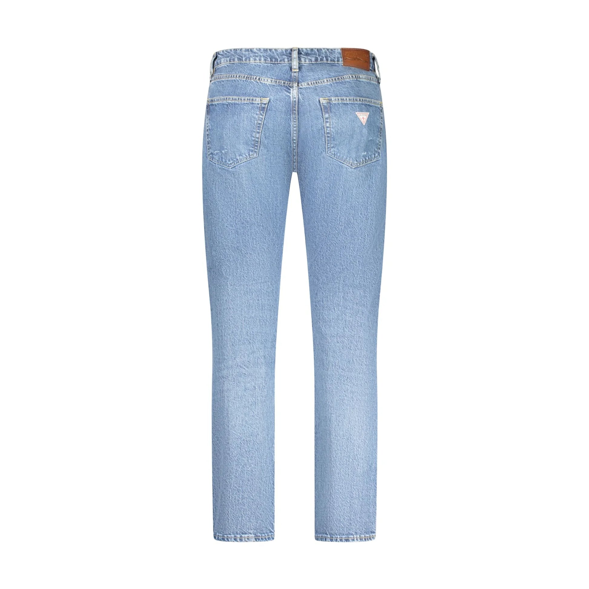 Guess Jeans Uomo Blu Effetto Slavato Logo - vista 3