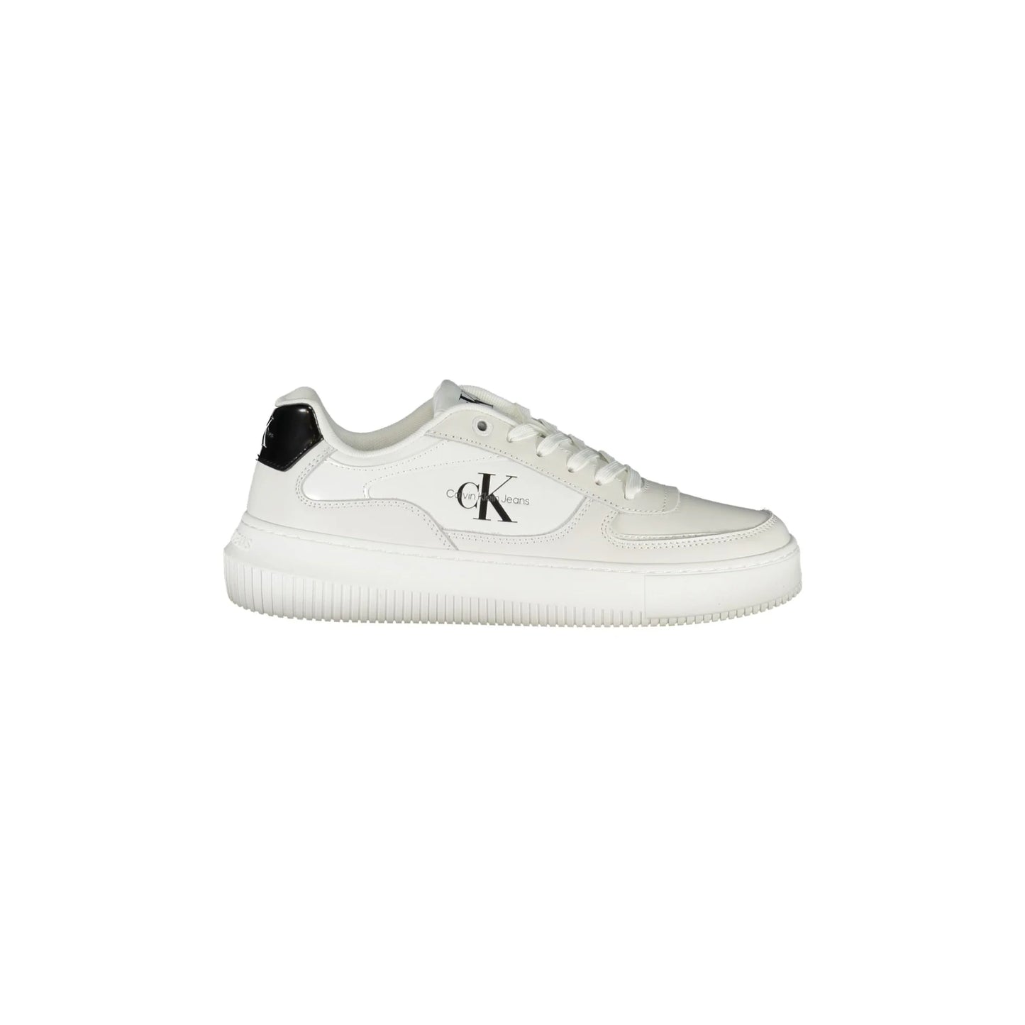 CALVIN KLEIN Scarpe Sportive Donna Bianche con Stampa e Lacci Sneakers Bianco - foto prodotto