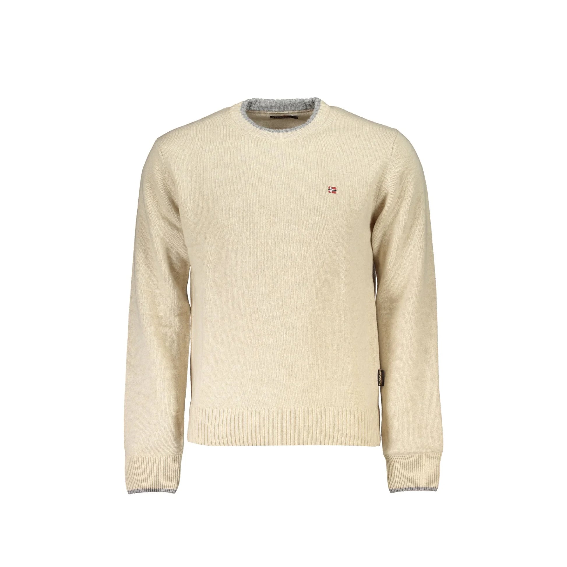 Napapijri Maglione Uomo Beige Ricamo Maglie - foto prodotto