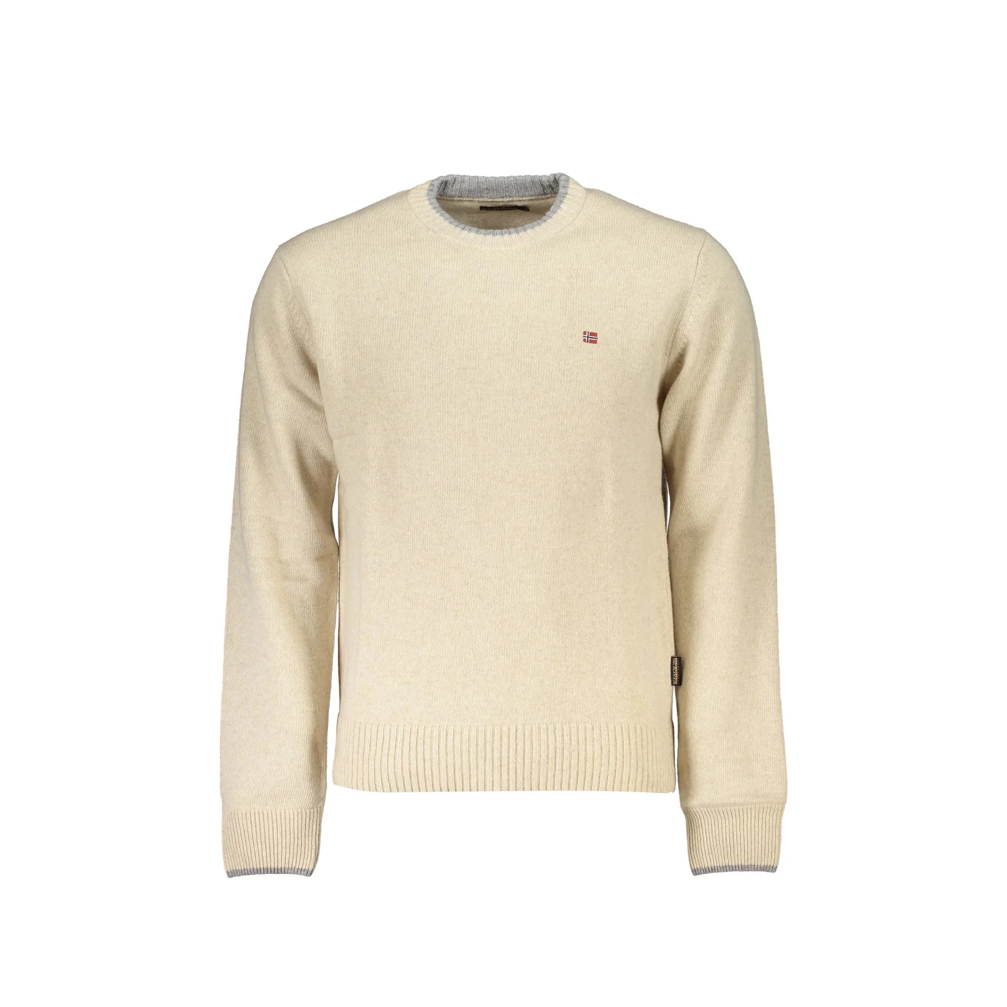 Napapijri Maglione Uomo Beige Ricamo Maglie - foto prodotto