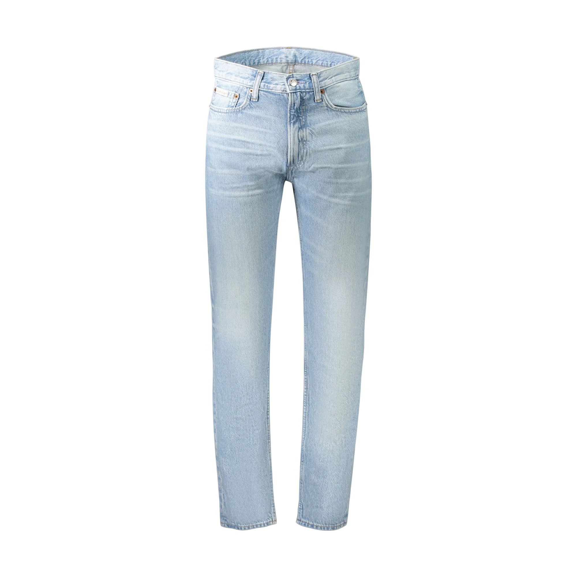 Calvin Klein Jeans Uomo Azzurri Effetto Slavato Logo Azzurro - foto prodotto