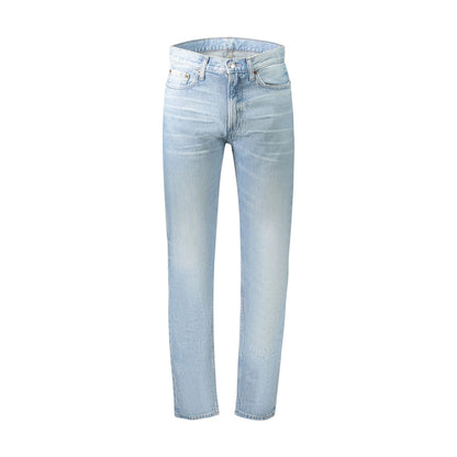 Calvin Klein Jeans Uomo Azzurri Effetto Slavato Logo Azzurro - foto prodotto