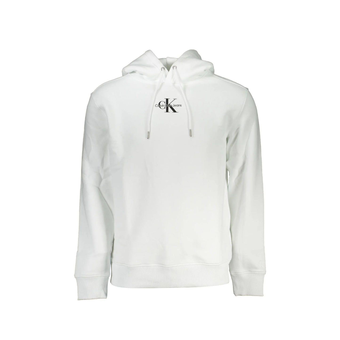 Calvin Klein Felpa Uomo Bianca Cappuccio Felpata Ricamo Stampa Felpe Bianco - foto prodotto