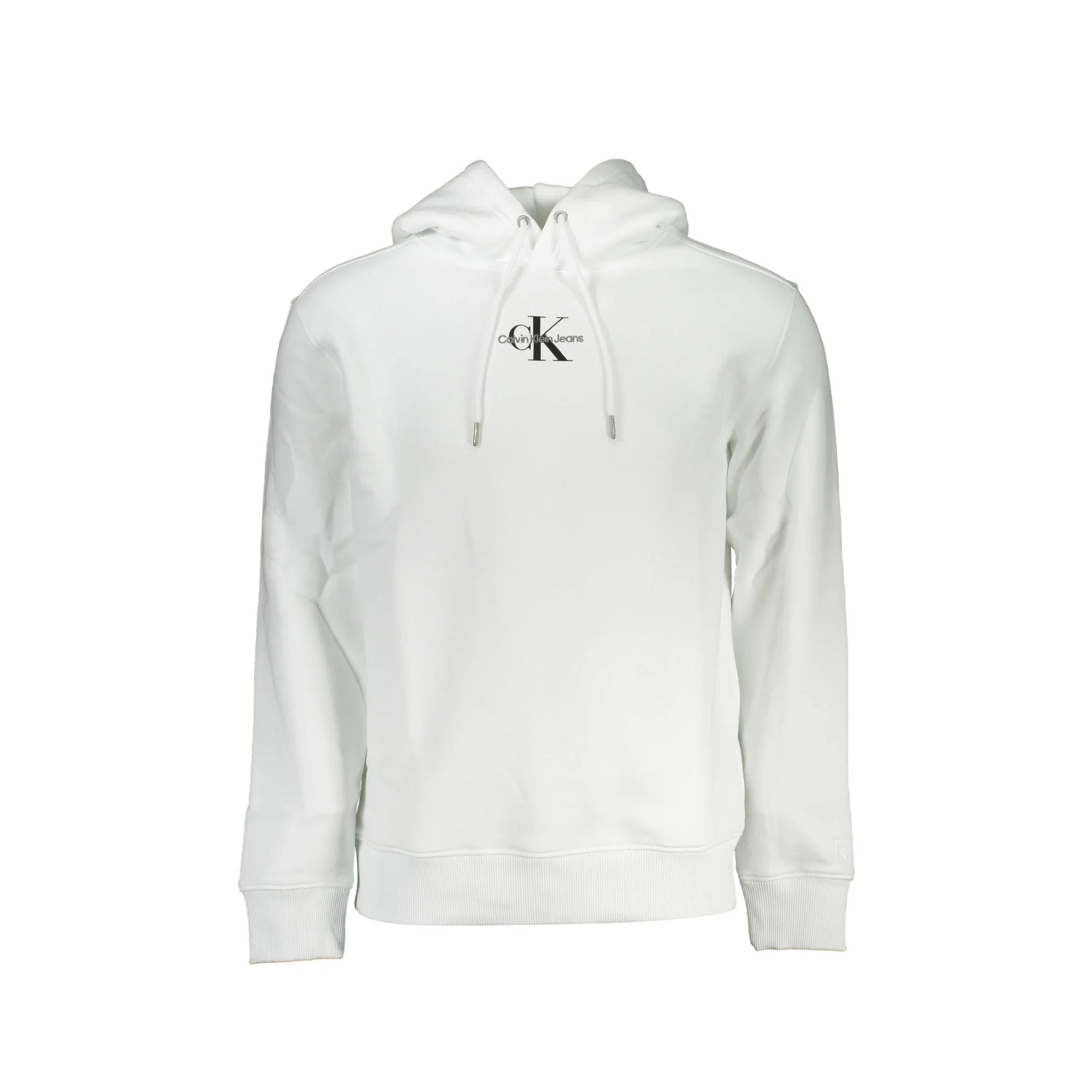 Calvin Klein Felpa Uomo Bianca Cappuccio Felpata Ricamo Stampa Felpe Bianco - foto prodotto