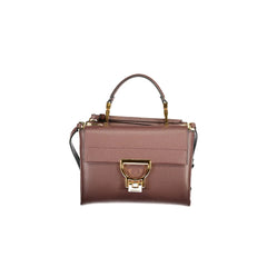 Coccinelle Umhängetasche echtes Leder Damen Braun mit Logo
