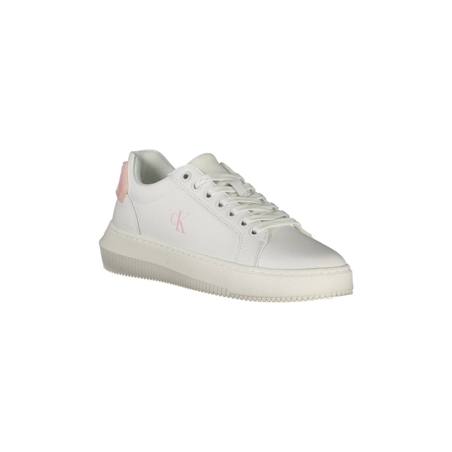 CALVIN KLEIN Calzature Sportive Donna Bianche con Dettagli Rosa Sneakers bianco - vista 2