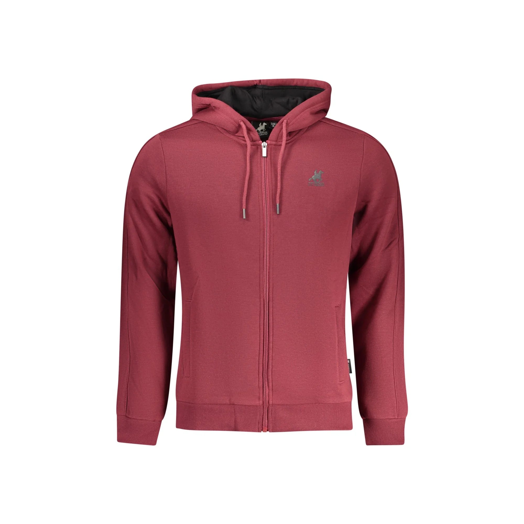 U.S. Grand Felpa Uomo Rossa con Cappuccio Zip Felpata Tasche Logo Felpe Rosso - foto prodotto