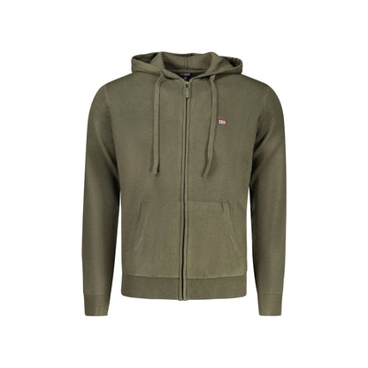 Norway 1963 Cardigan Uomo Verde con Cappuccio Zip Tasche Ricamo Logo Maglie - foto prodotto