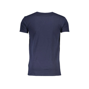 Cavalli Class T-Shirt Uomo Blu Girocollo Cotone Stampa Logo - vista 2