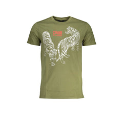 Cavalli Class T-Shirt Kratki Rokavi Moški Zeleni Tisk