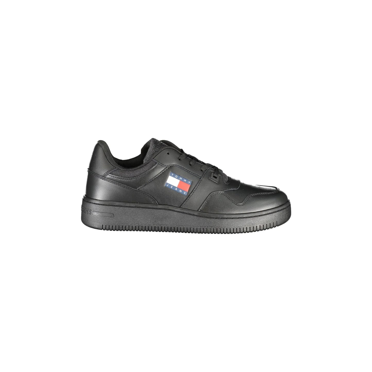 TOMMY HILFIGER Scarpe Sneakers Sportiva Uomo Nera con Dettagli a Contrasto Nero - foto prodotto