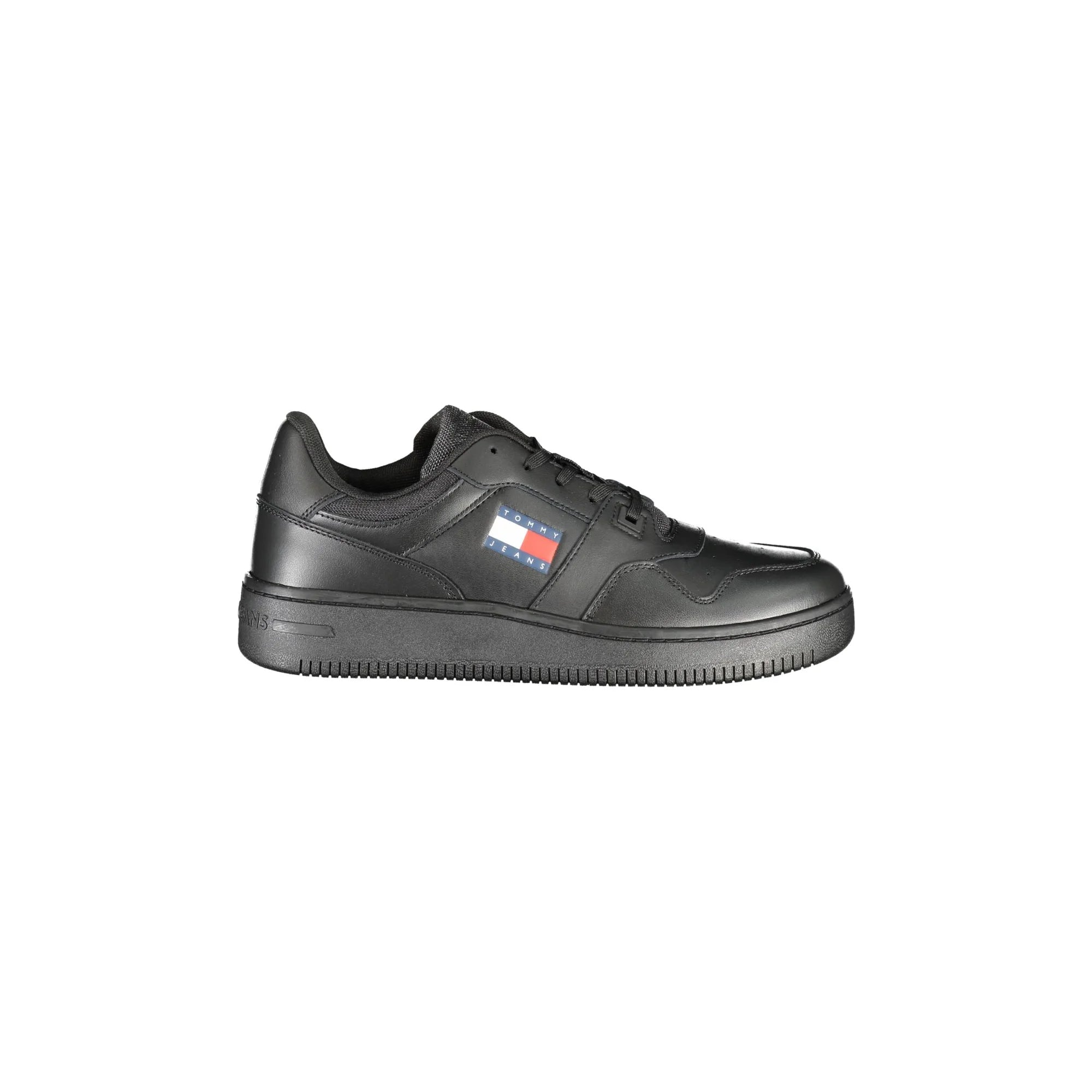 TOMMY HILFIGER Scarpe Sneakers Sportiva Uomo Nera con Dettagli a Contrasto Nero - foto prodotto