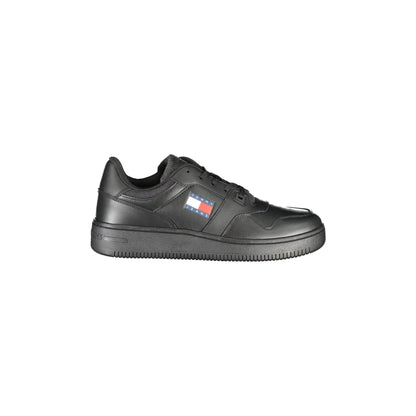 TOMMY HILFIGER Scarpe Sneakers Sportiva Uomo Nera con Dettagli a Contrasto Nero - foto prodotto