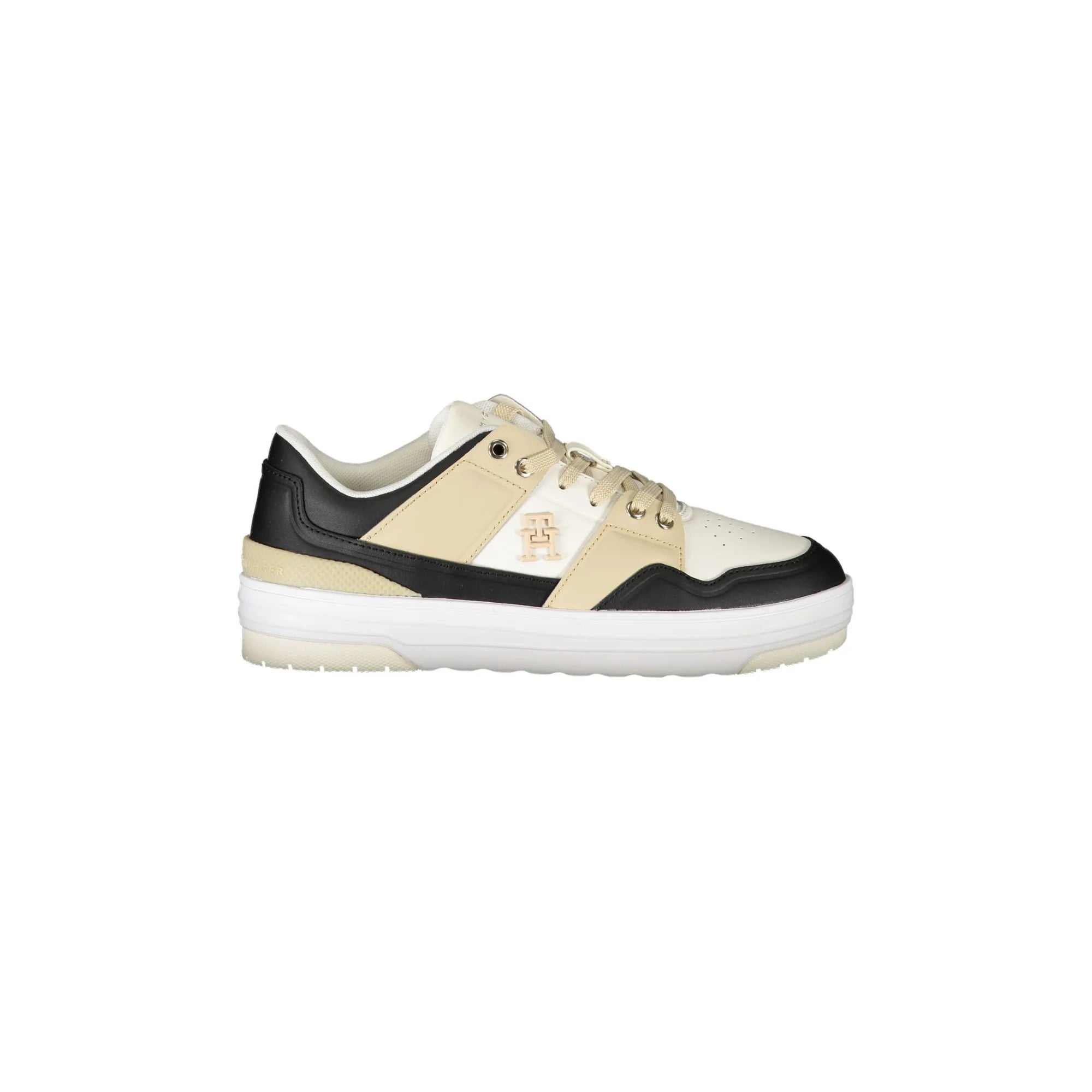 TOMMY HILFIGER Scarpe Sneakers Donna Bianche con Dettagli a Contrasto e Logo Bianco - foto prodotto