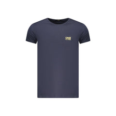Cavalli Class T-Shirt Homme Bleu Col Rond Coton Imprimé Logo