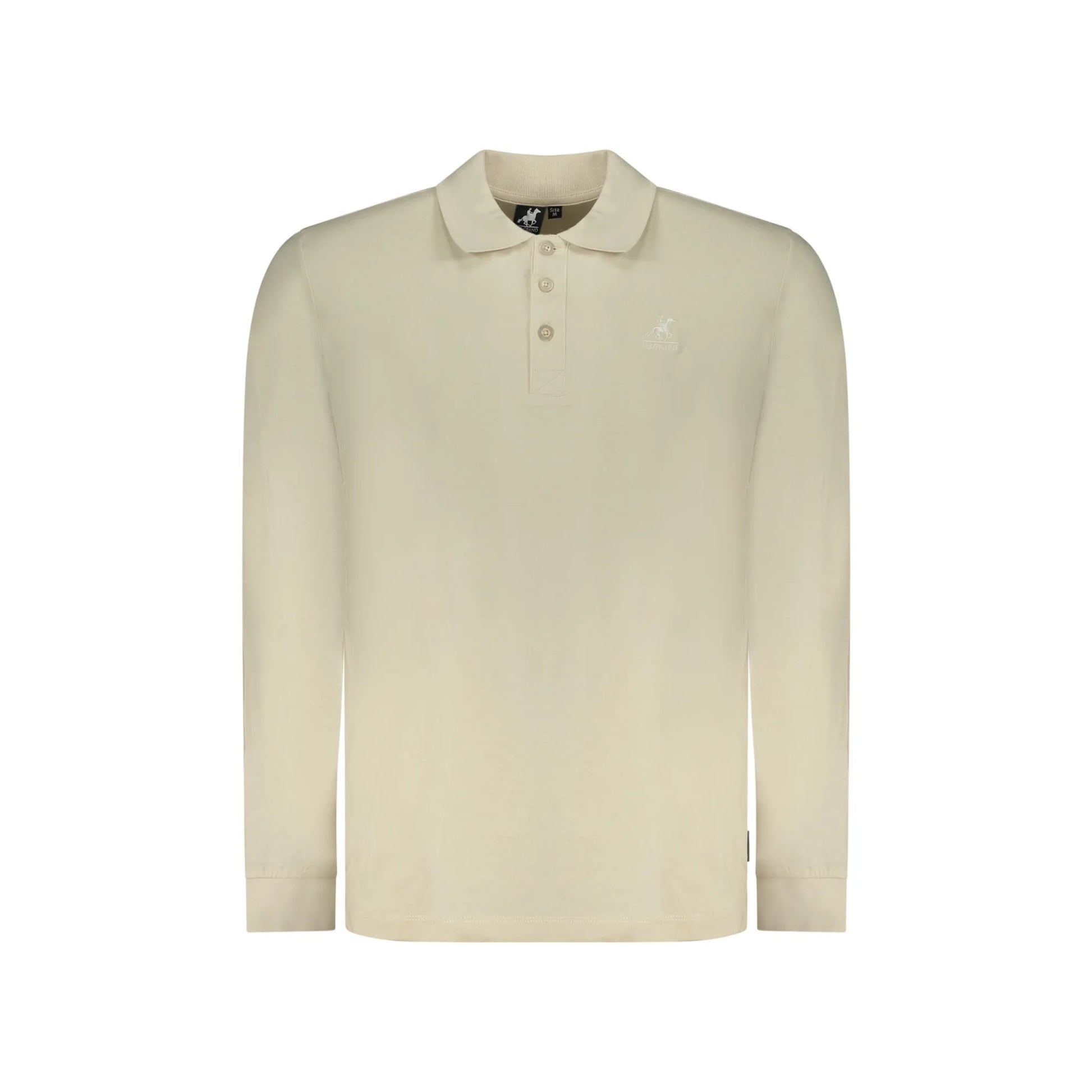 U.S. Grand Polo Uomo Beige Maniche Lunghe Cotone Ricamo Logo - foto prodotto