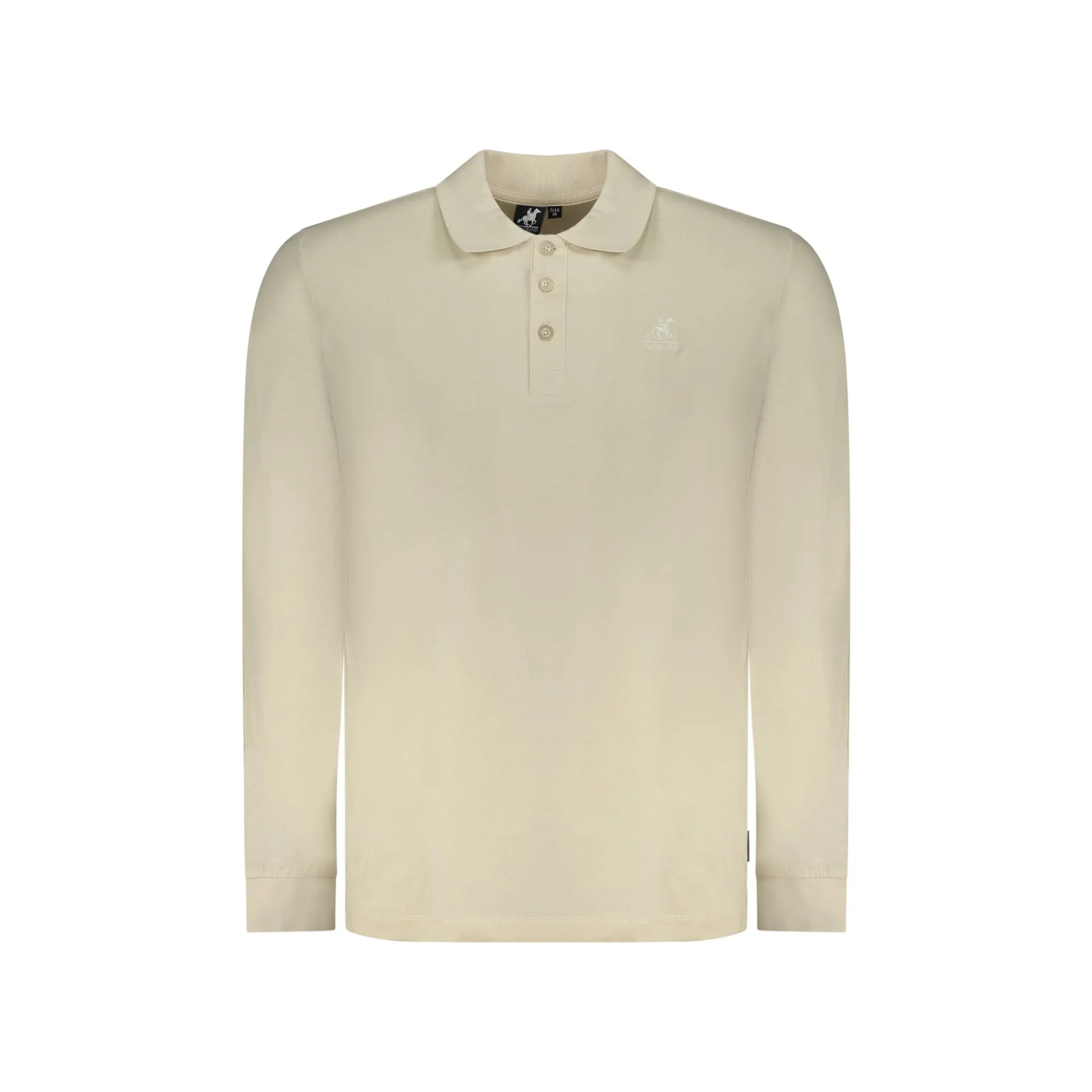 U.S. Grand Polo Uomo Beige Maniche Lunghe Cotone Ricamo Logo - foto prodotto