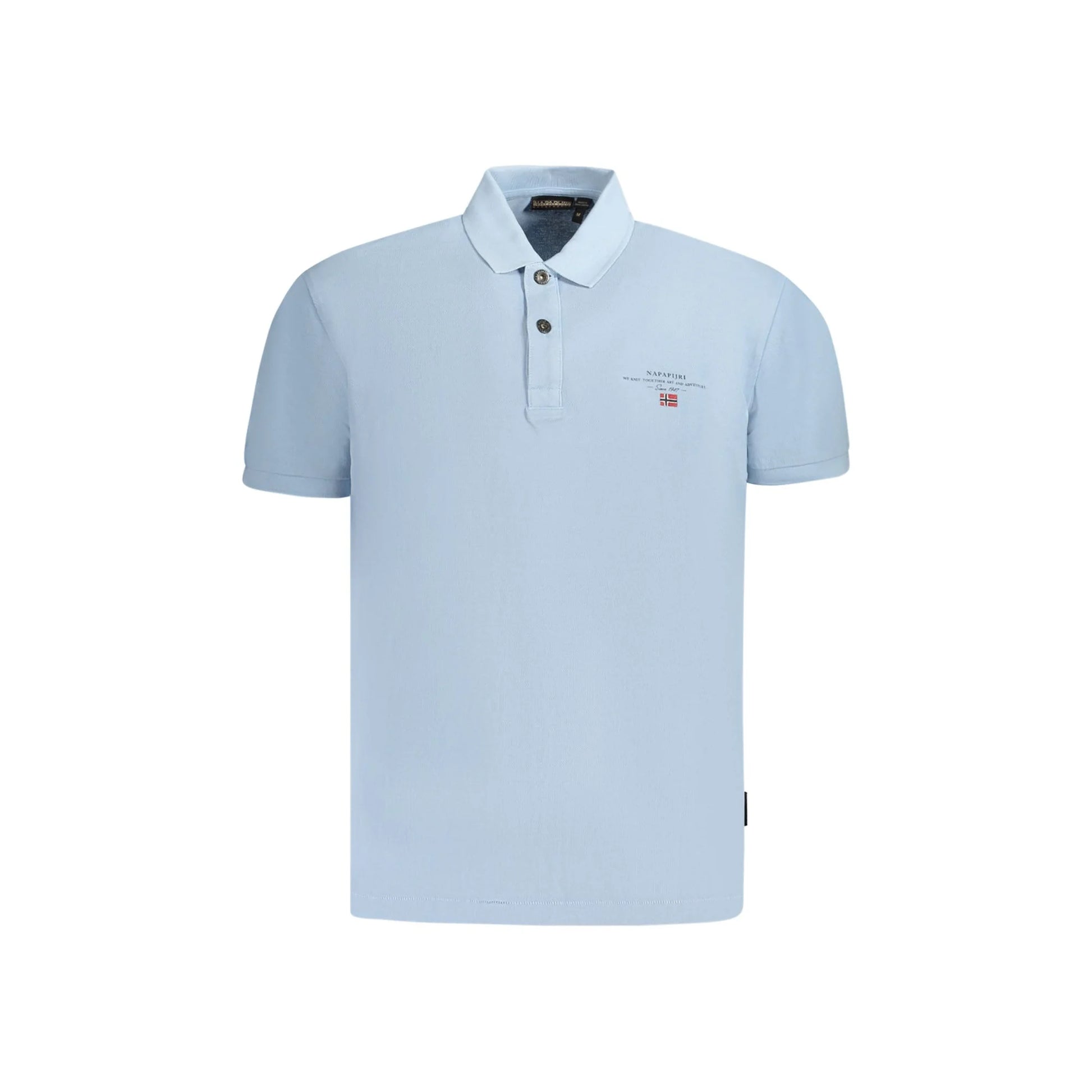 Napapijri Polo Maniche Corte Uomo Azzurra Stampa/Ricamo/Logo Azzurro - foto prodotto