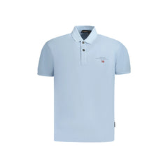 Napapijri Polo Maniche Corte Uomo Azzurra Stampa/Ricamo/Logo