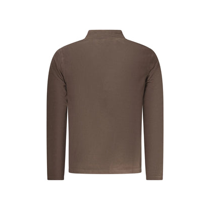 U.S. Grand Felpa Uomo Marrone Mezza Zip Pile Ricamo Logo Felpe - vista 2