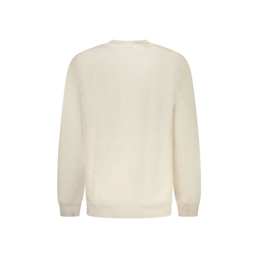 Tommy Hilfiger Felpa Uomo Beige Girocollo Felpata Ricamo Logo Felpe - vista 2