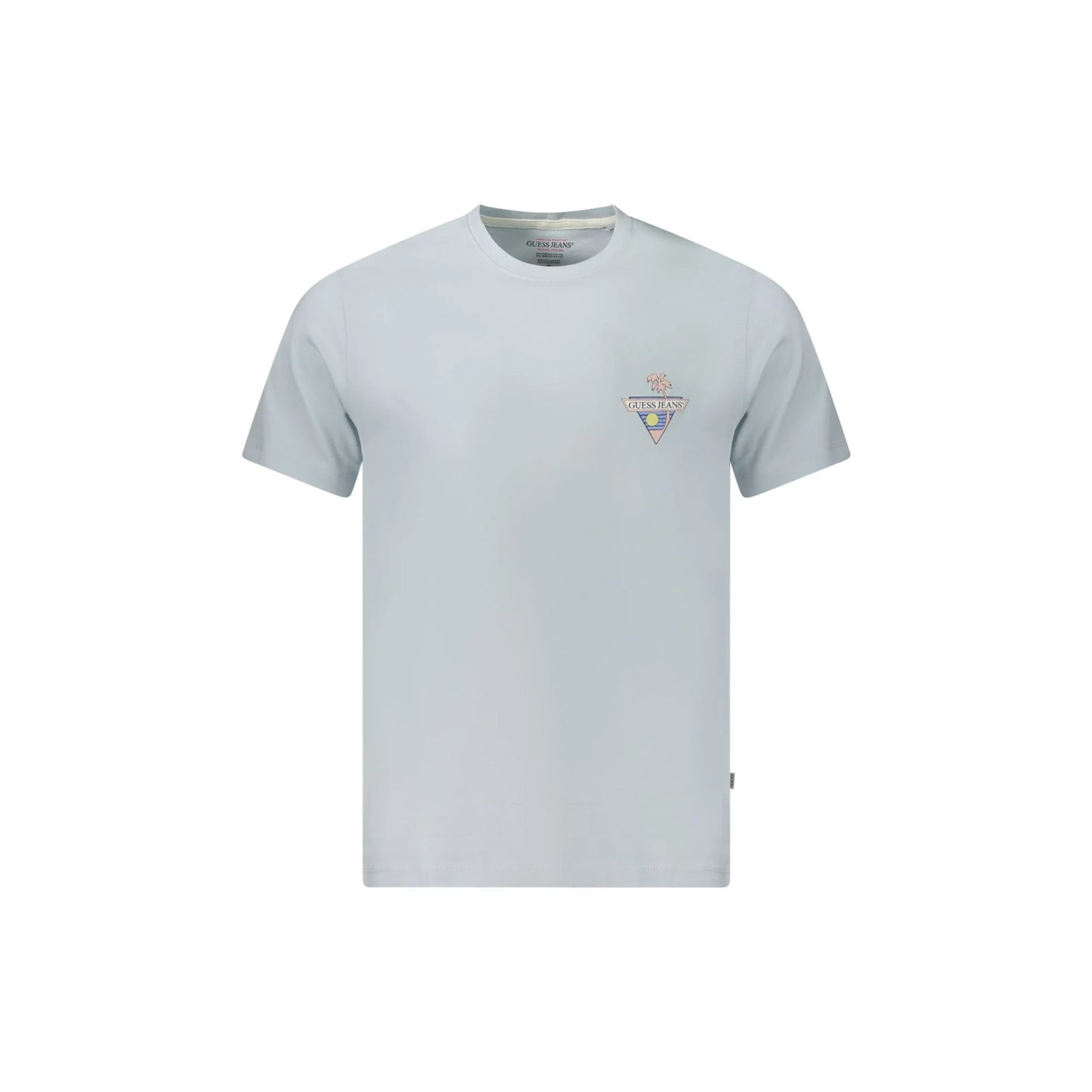 Guess Jeans T-Shirt Maniche Corte Uomo Azzurra Stampa Logo Azzurro - foto prodotto