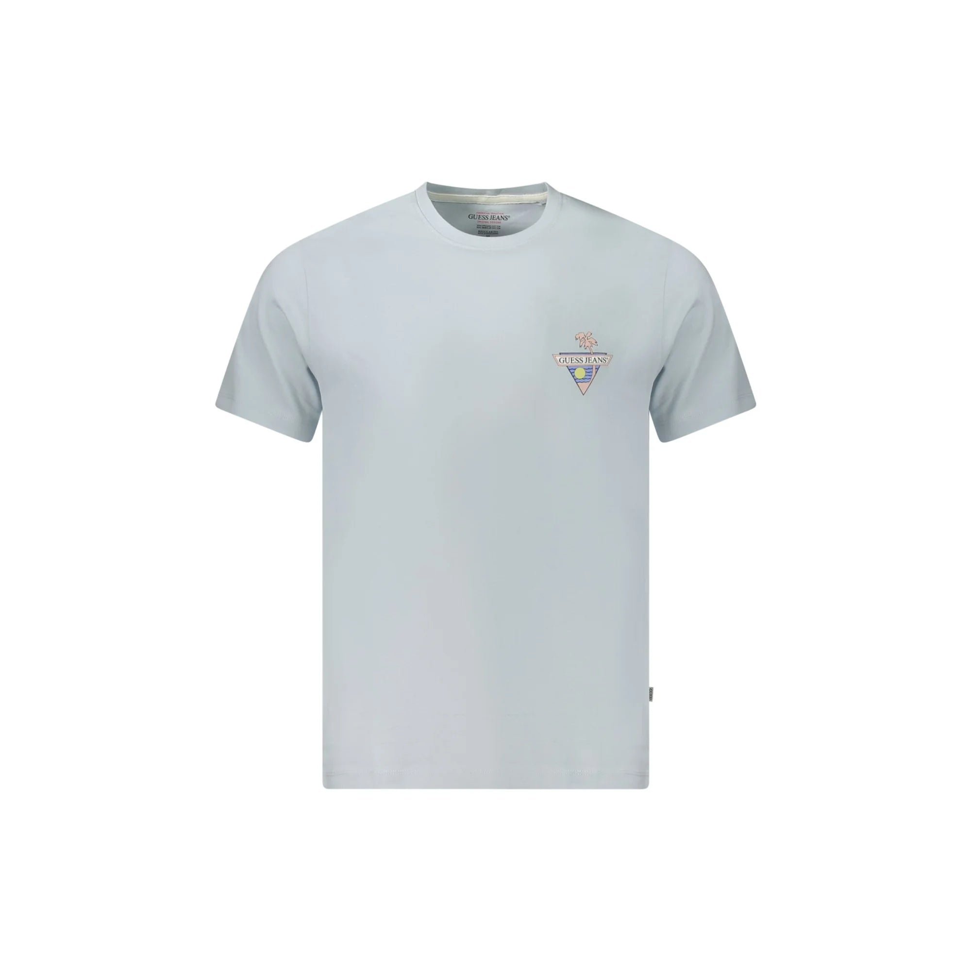 Guess Jeans T-Shirt Maniche Corte Uomo Azzurra Stampa Logo Azzurro - foto prodotto