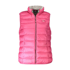 Norway 1963 Colete Feminino Rosa com Fecho de Correr e Bolsos