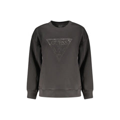 Guess Jeans Felpa Maniche Lunghe Donna Nera Stampa Logo