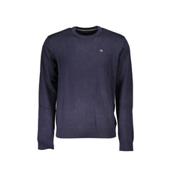 Napapijri Sweat Homme Bleu Col Rond Regular Fit avec Broderie et Logo
