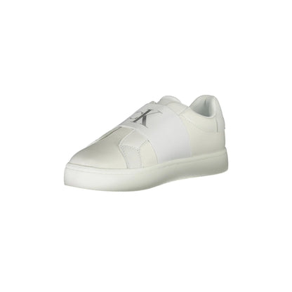CALVIN KLEIN Scarpe Sneakers Donna Bianche con Lacci e Logo bianco - vista 3