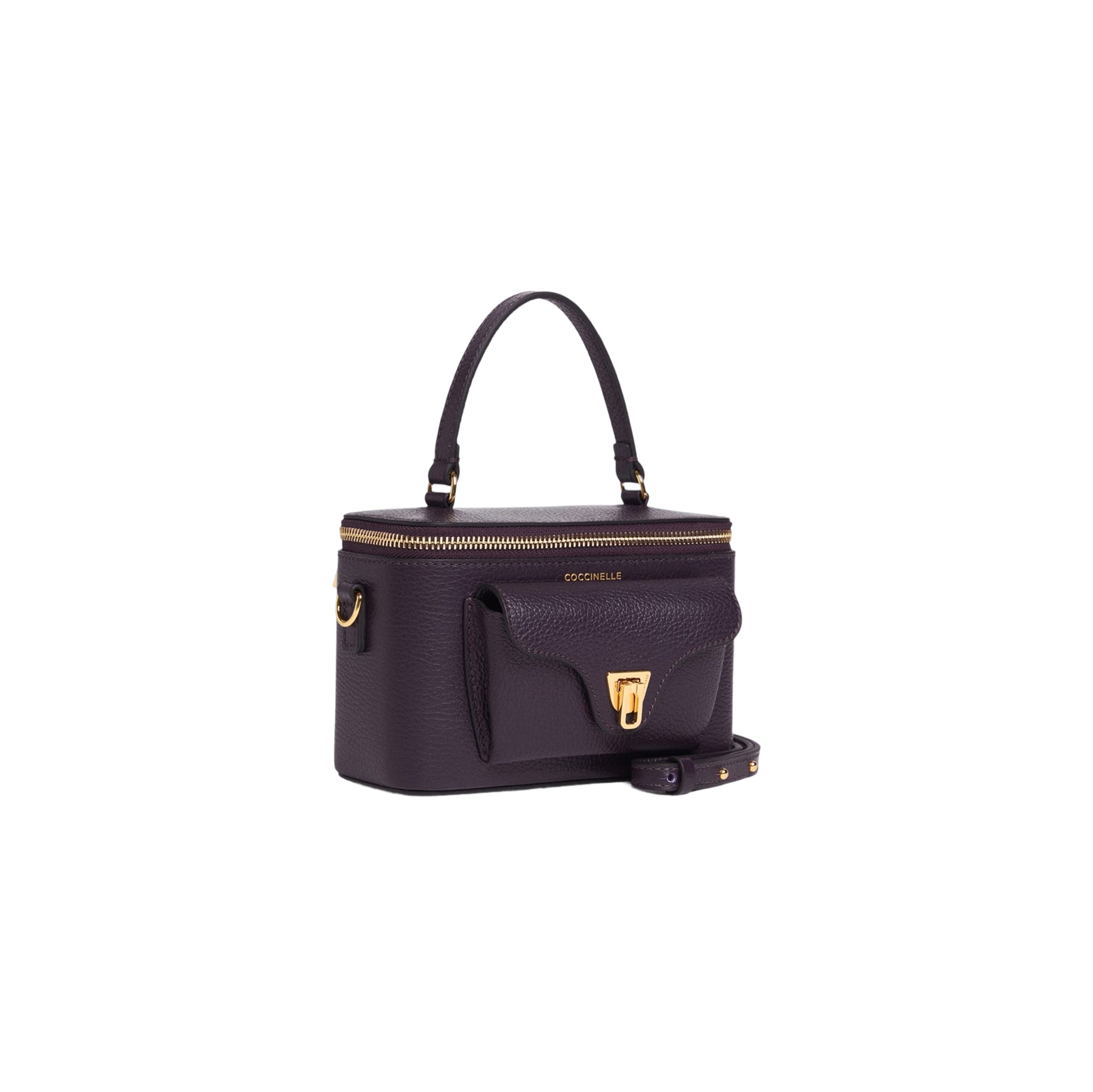COCCINELLE Borsa Donna a Tracolla Viola, In Vera Pelle, Beat Generation