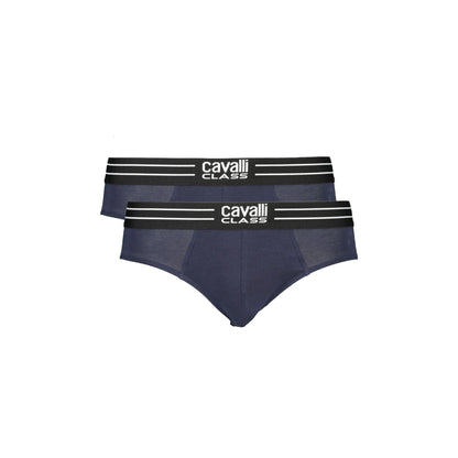 Cavalli Class Slip Uomo Blu Bi-Pack con Elastico Logo Intimo - foto prodotto