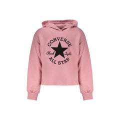 Converse Felpa Maniche Lunghe Bambina Rosa Stampa Logo