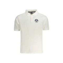 North Sails Polo Uomo Bianca Maniche Corte Cotone Stampa Logo