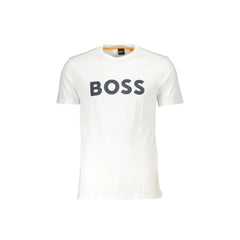 Boss Short Sleeve T-Shirt Men White Logo Print