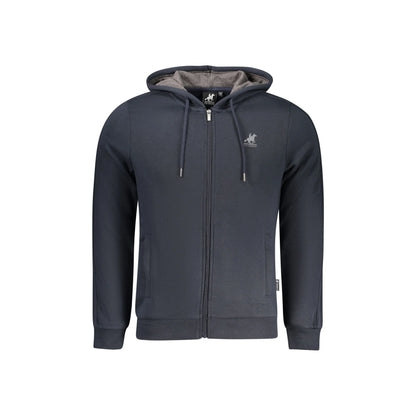 U.S. Grand Felpa Uomo Blu con Cappuccio Zip Felpata Tasche Logo Felpe - foto prodotto