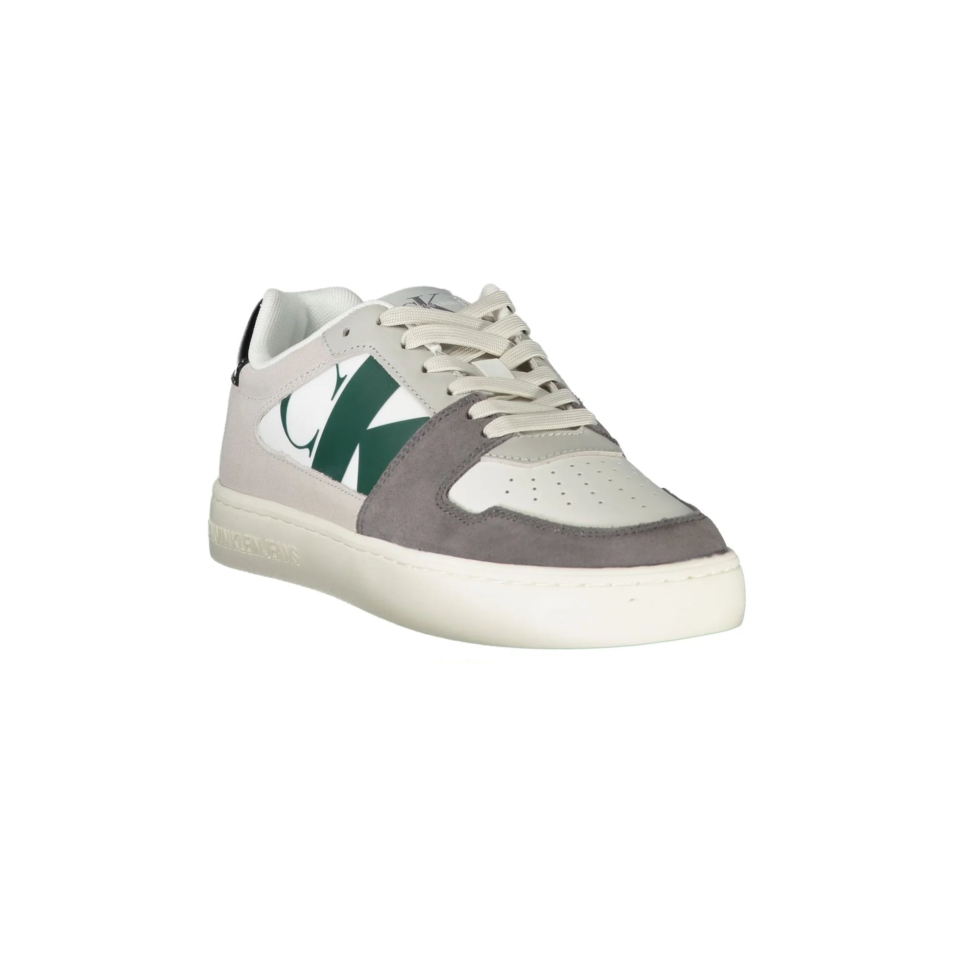 CALVIN KLEIN Scarpe Sneakers Uomo Bianche con Dettagli Neri e Verdi nero - vista 2