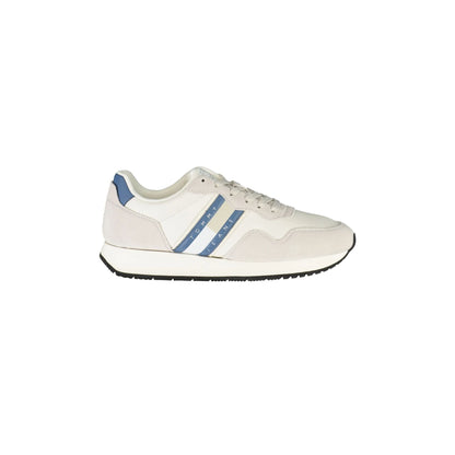 TOMMY HILFIGER Scarpe Sneakers Uomo Bianche con Dettagli Blu Bianco - foto prodotto