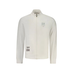 Accademia Militare Sweatshirt mit langen Ärmeln und Reißverschluss für Herren in Weiß mit erhabenem Druck