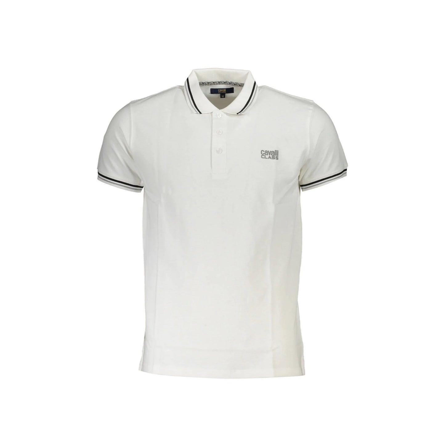 Cavalli Class Polo Maniche Corte Uomo Bianca Stampa Logo Bianco - foto prodotto