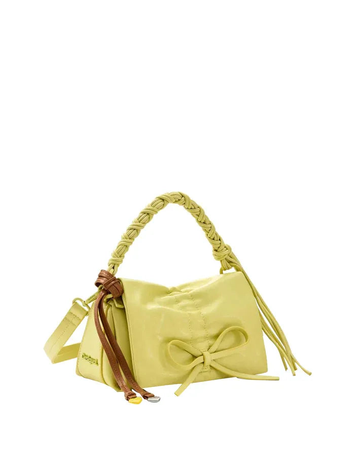 Desigual Borsa a Tracolla Donna Gialla Logo