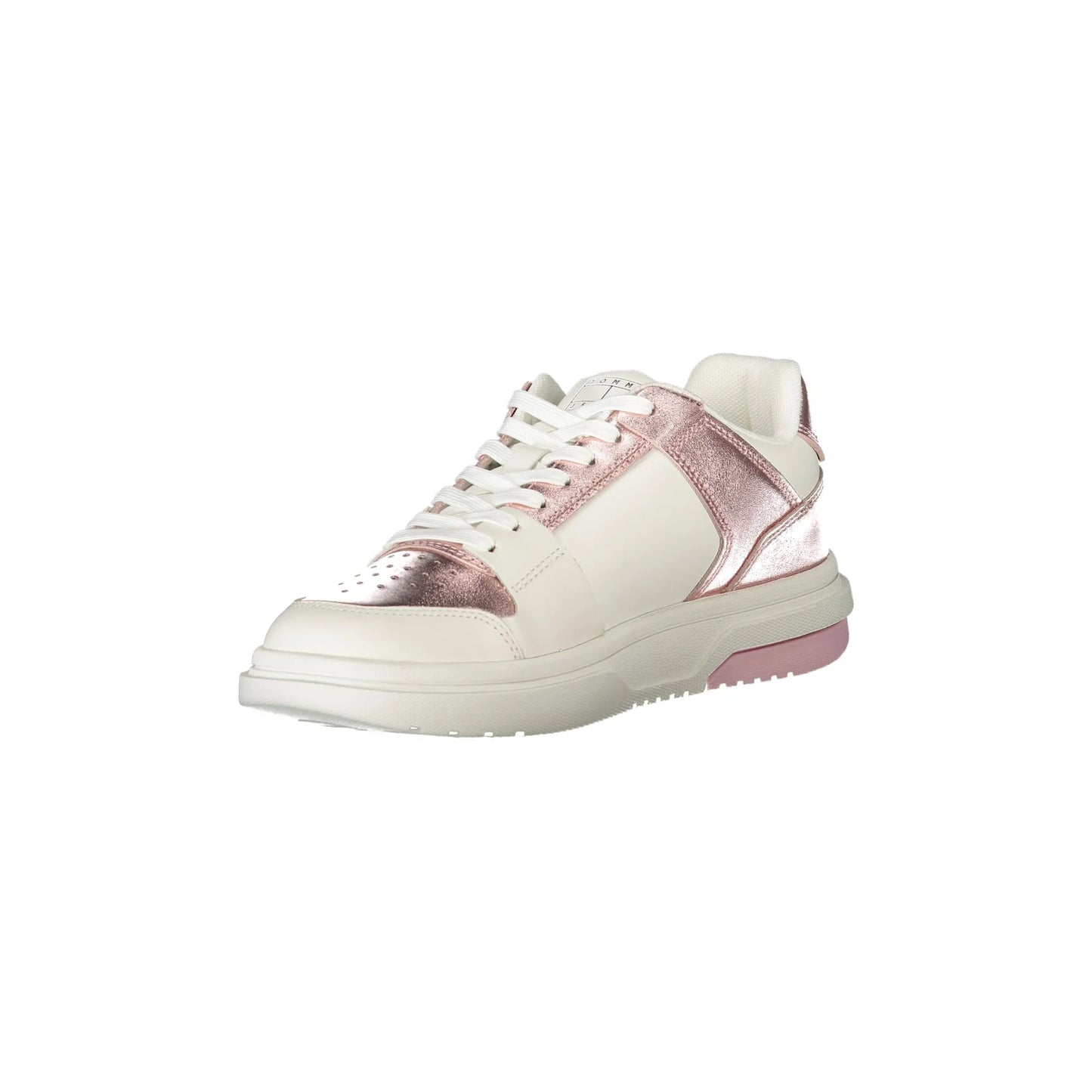 TOMMY HILFIGER Scarpe Sneakers Donna Bianche con Dettagli Rosa e Plantare Removibile bianco - vista 3