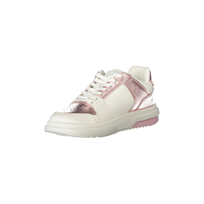 TOMMY HILFIGER Scarpe Sneakers Donna Bianche con Dettagli Rosa e Plantare Removibile bianco - vista 3