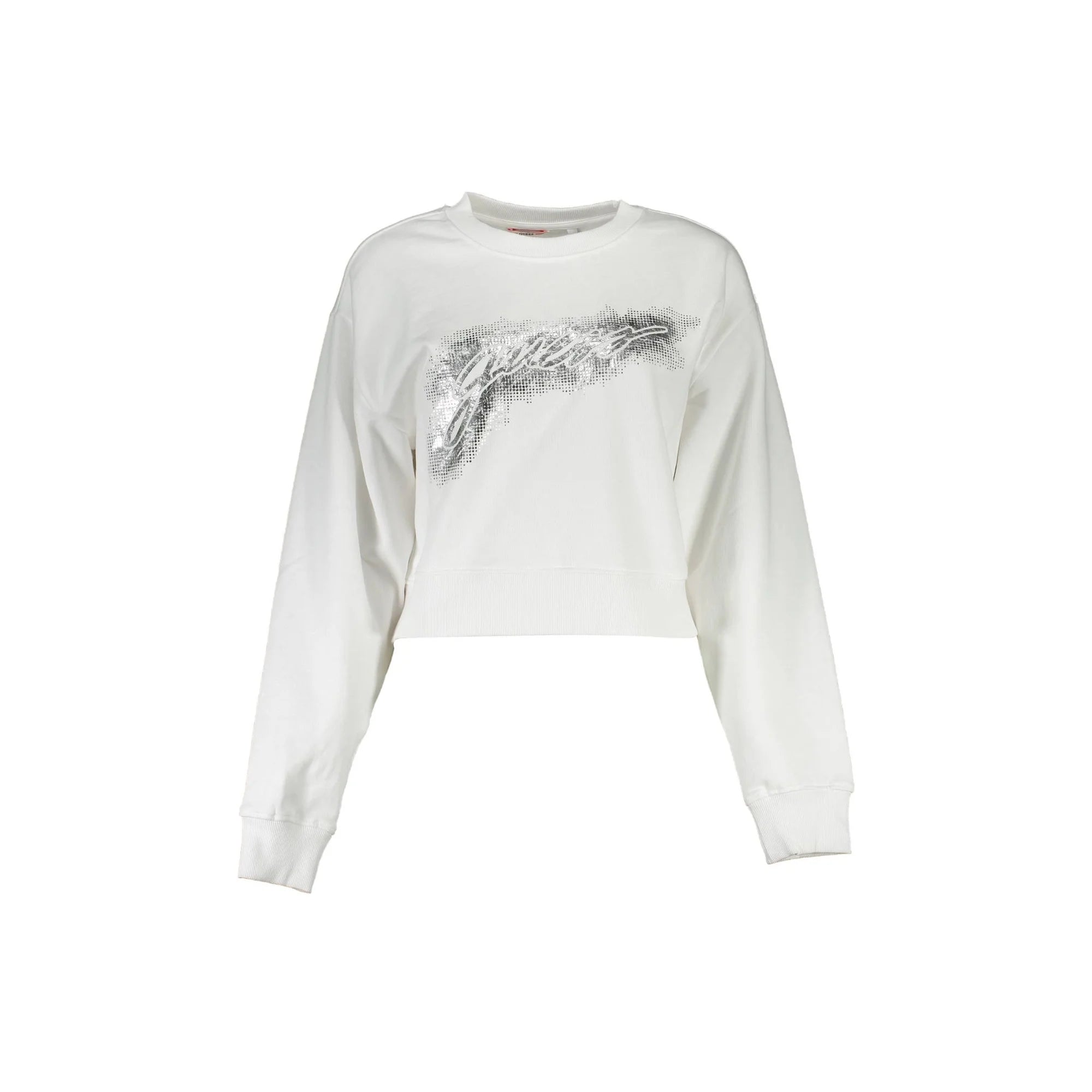 Guess Jeans Felpa Maniche Lunghe Donna Bianca Stampa Logo Felpe Bianco - foto prodotto