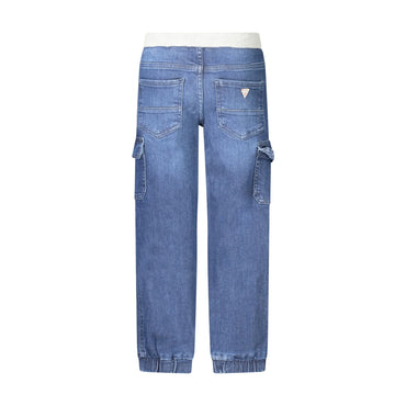 Guess Jeans Bambino Blu Effetto Slavato Logo - vista 2