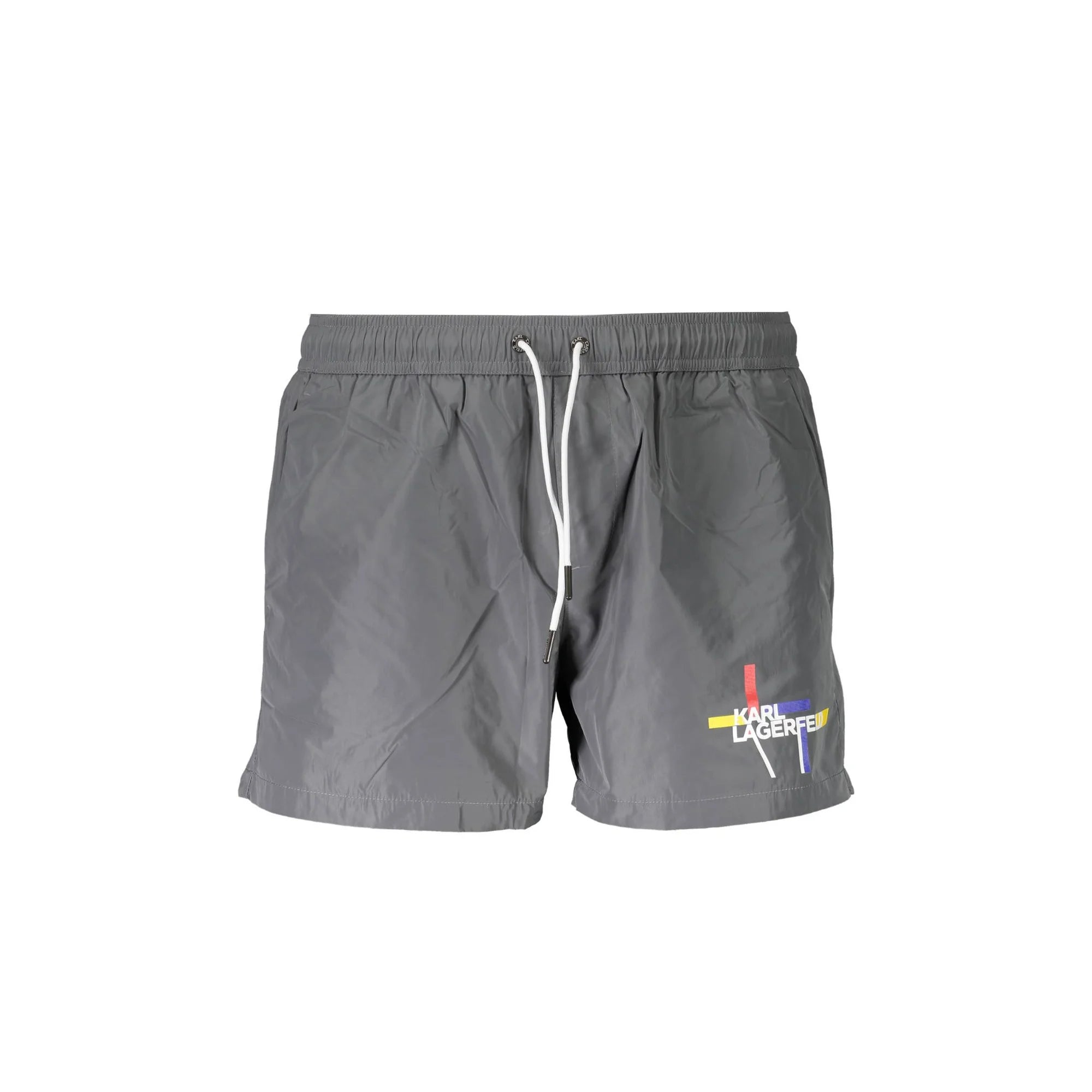 Karl Lagerfeld Beachwear Costume Mare Uomo Grigio Stampa Logo - foto prodotto